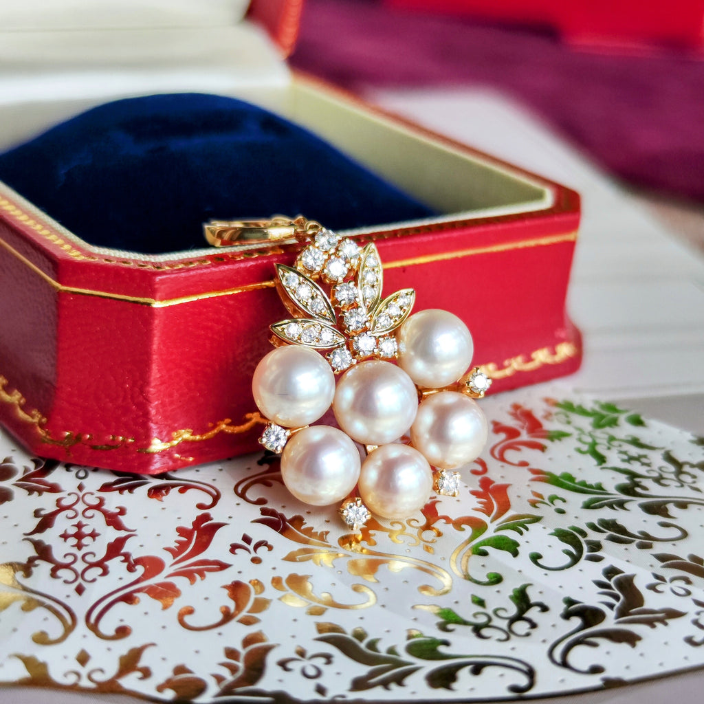 MIKIMOTO ミキモト あこや真珠 ダイヤモンド ペンダントトップ