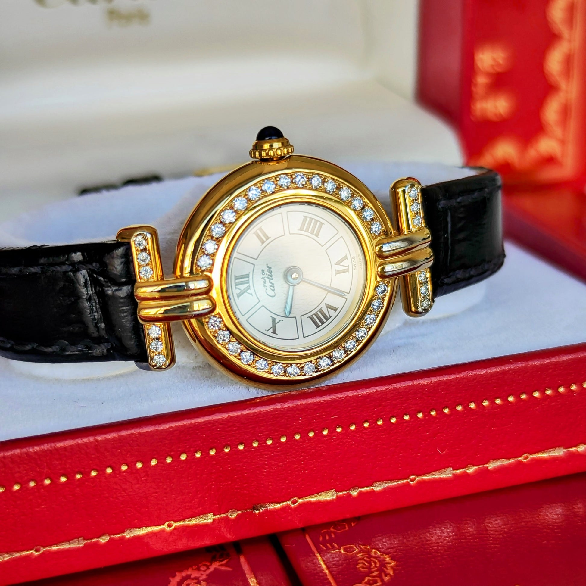 Cartier カルティエ マストコリゼ ダイヤモンドベゼル クォーツ腕時計