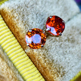 天然スぺサルティンガーネット 18金ピアス