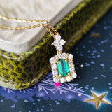 天然エメラルド 天然ダイヤモンド ネックレス