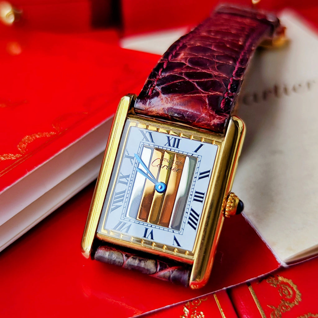 Cartier カルティエ マストタンク LMトリニティミラー文字盤 クォーツ腕時計