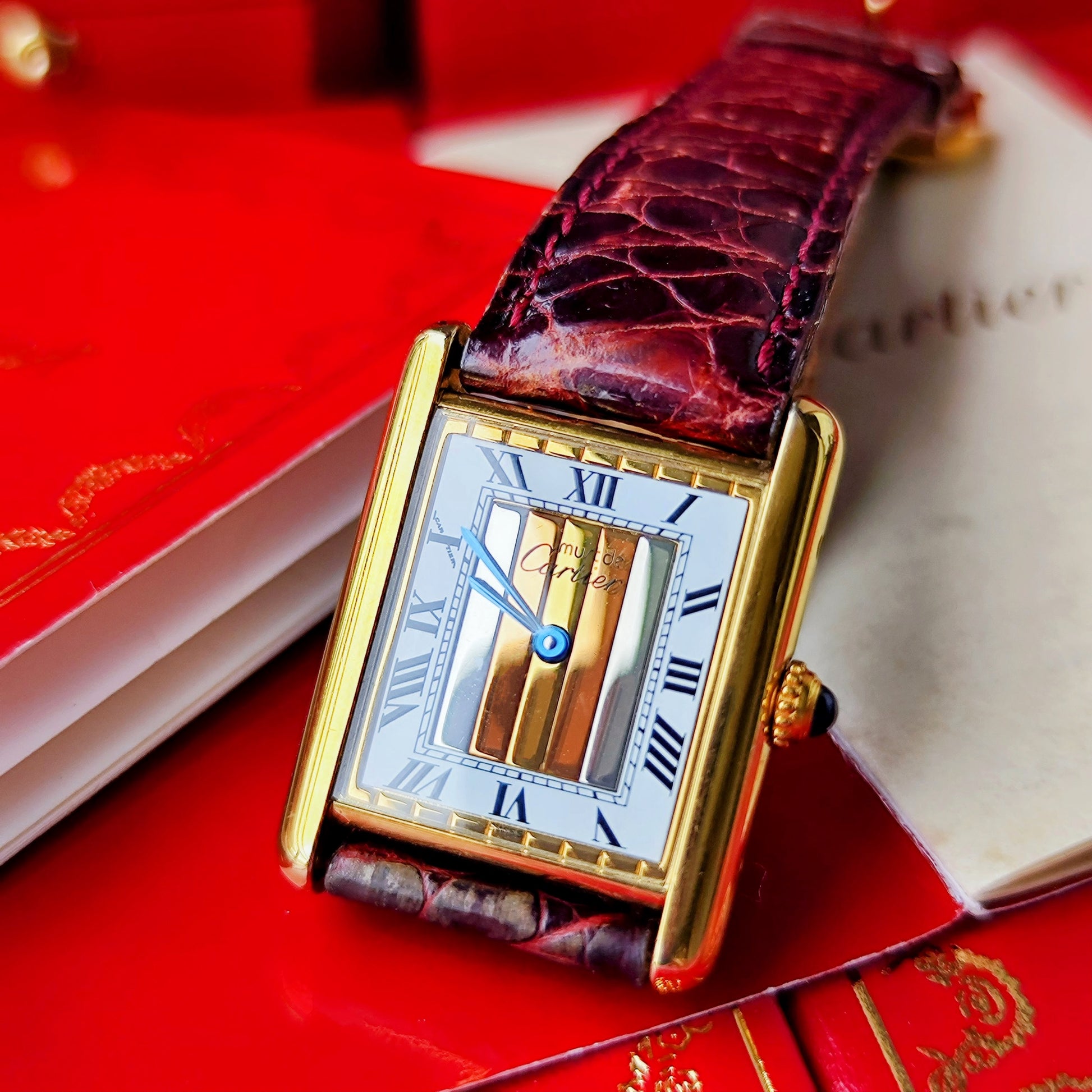 Cartier カルティエ マストタンク LMトリニティミラー文字盤 クォーツ腕時計