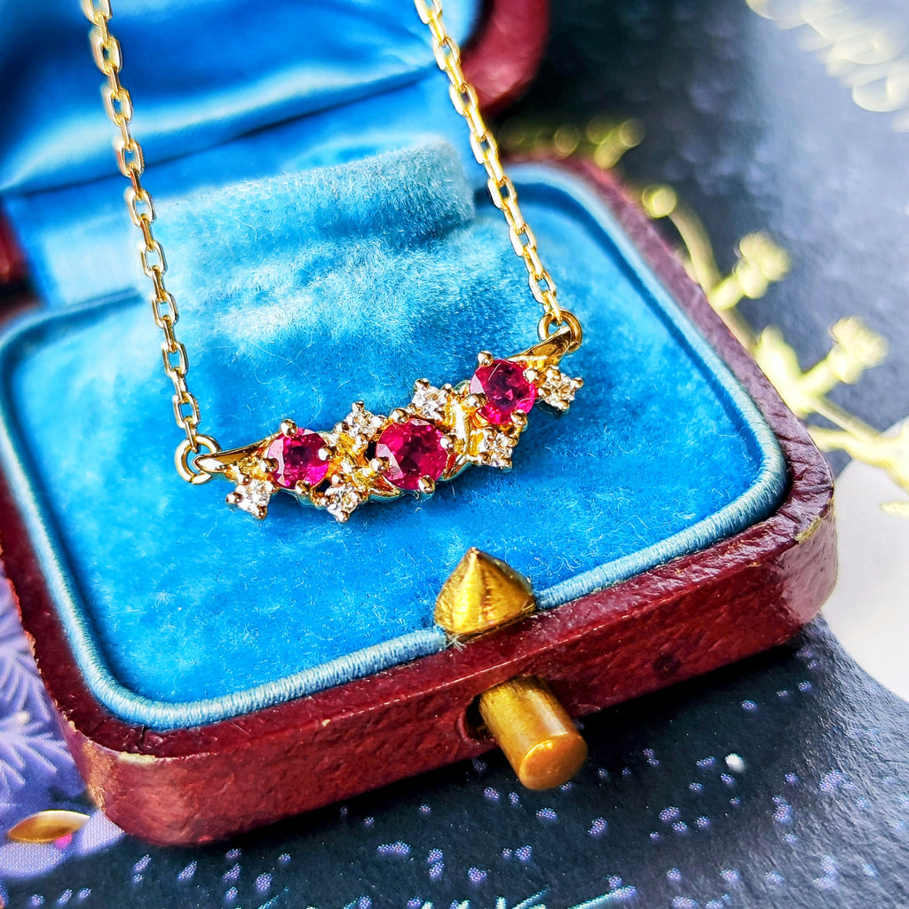 MIKIMOTO ミキモト 天然ルビー 天然ダイヤモンド ネックレス