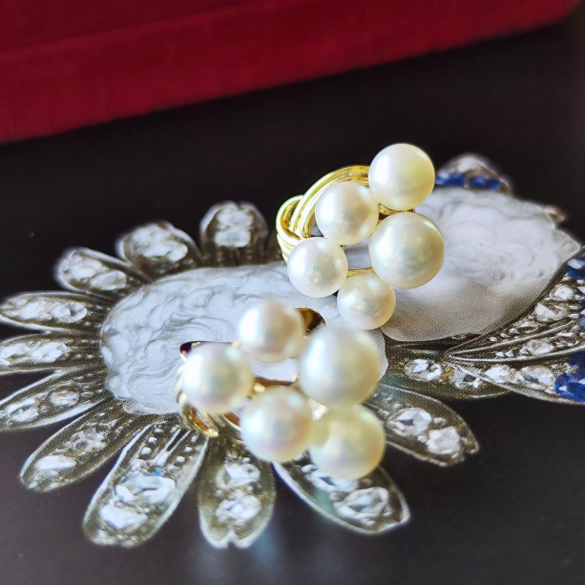 【オールドミキモト 】MIKIMOTO ミキモト あこや真珠 14金YG イヤリング