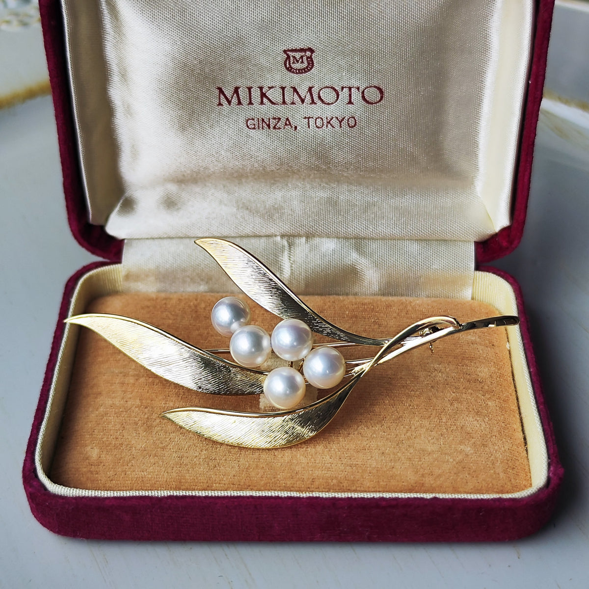 [Vintage MIKIMOTO] MIKIMOTO Akoya Pearl 14K Gold Brooch ②