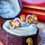 天然スペサルティンガーネット 天然ダイヤモンド プラチナリング