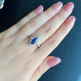 【ロイヤルブルー】天然サファイア マーキスカット 天然ダイヤモンド リング