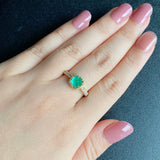 【シュガーローフ】天然エメラルド 天然ダイヤモンドリング