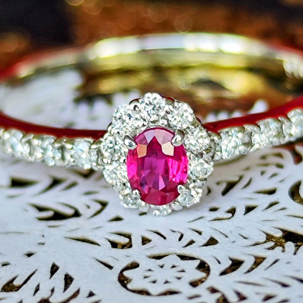 天然ルビー 天然ダイヤモンド プラチナリング
