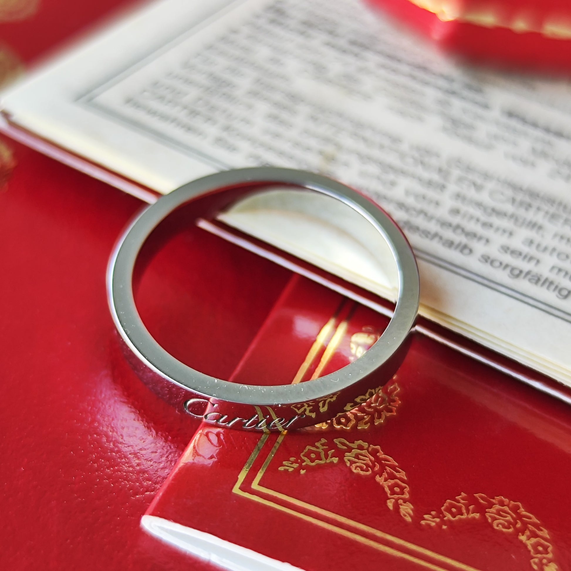 Cartier カルティエ Cドゥ エングレーブドリング プラチナ 54