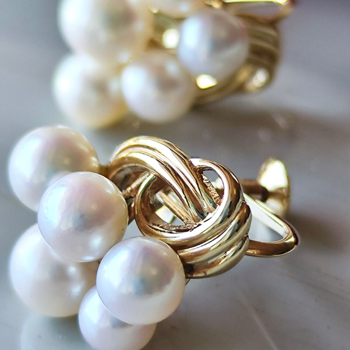 【オールドミキモト 】MIKIMOTO ミキモト あこや真珠 14金YG イヤリング