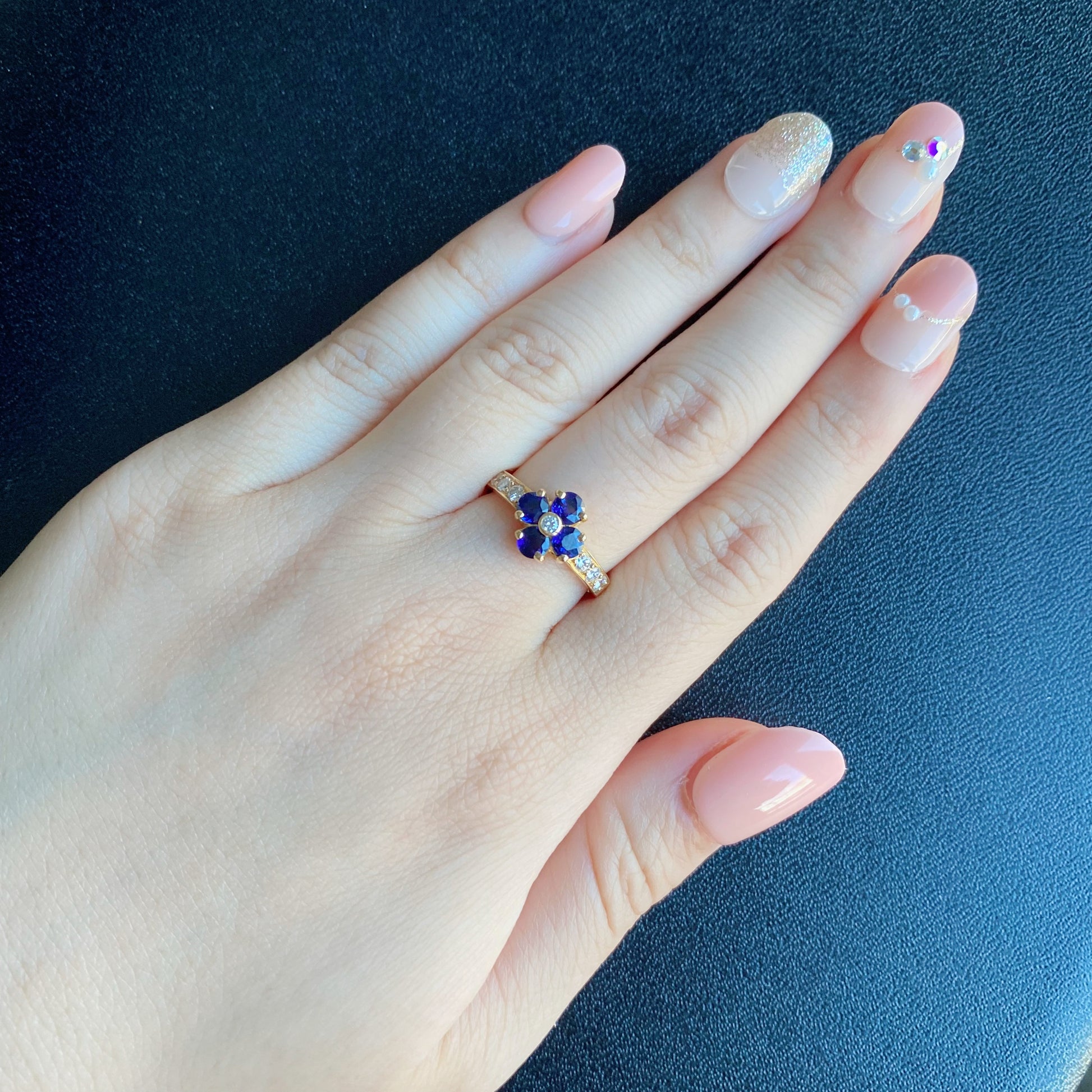 【Vintage Van Cleef & Arpels】ヴァンクリーフ&アーペル サファイア フラワーリング