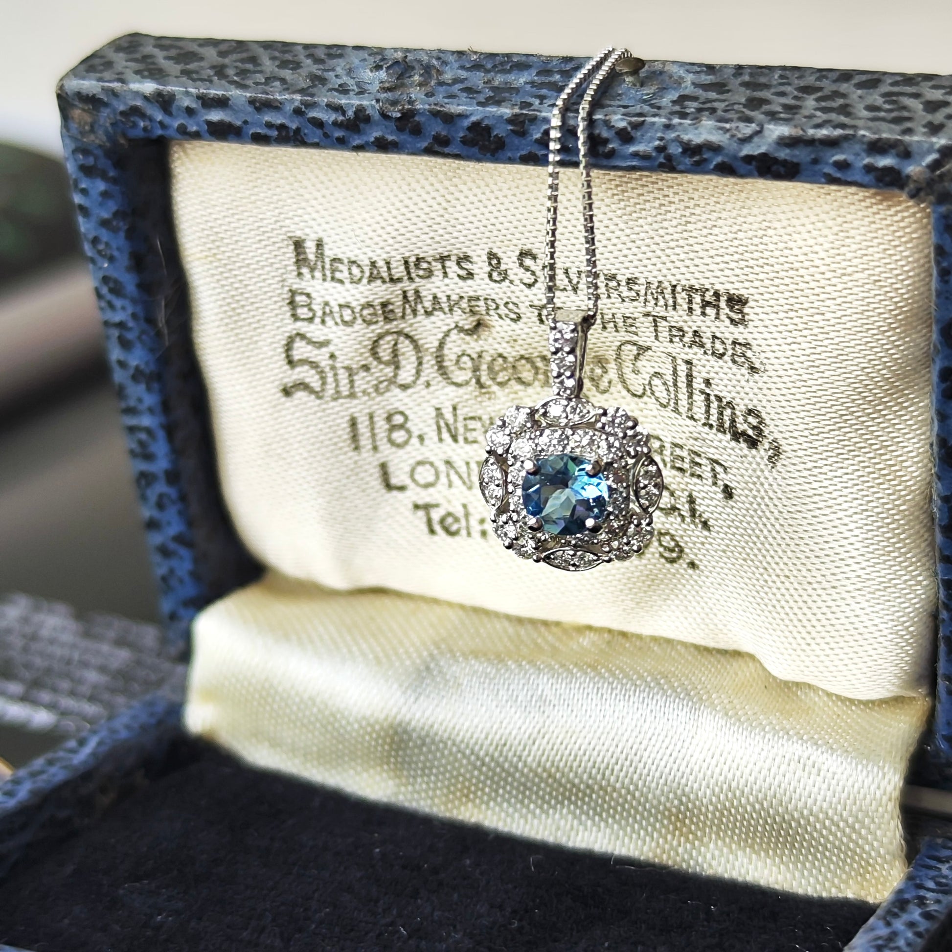 【サンタマリア】天然アクアマリン 天然ダイヤモンド ネックレス