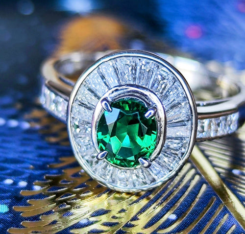 【ノンオイル ザンビア産】天然エメラルド 天然ダイヤモンド GIA プラチナリング