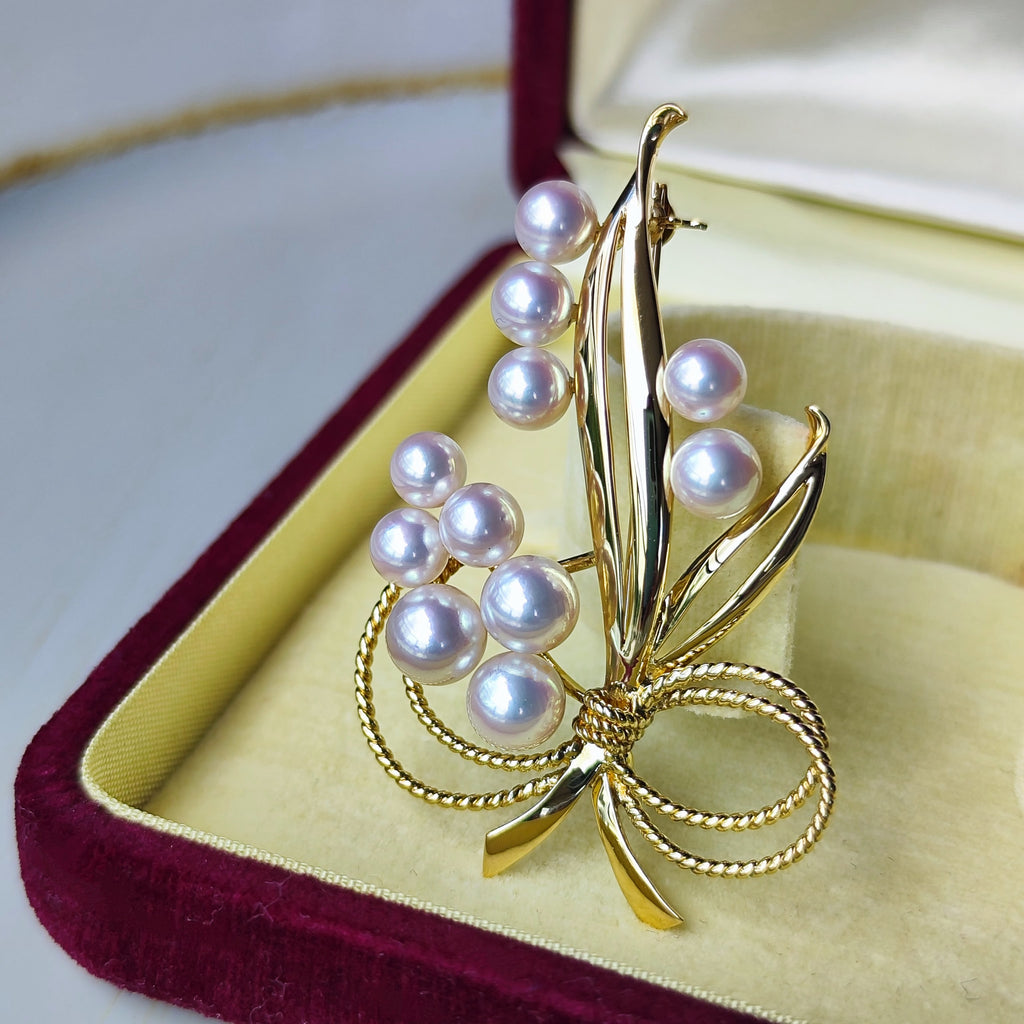 MIKIMOTO ミキモト あこや真珠 18金 ブローチ