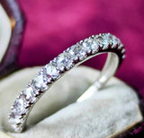 【ローズカット】天然ダイヤモンド ハーフエタニティリング プラチナ