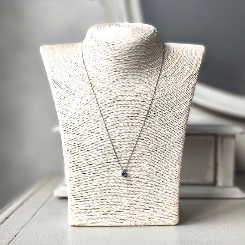 【コーンフラワー】天然サファイア 天然ダイヤモンド ネックレス