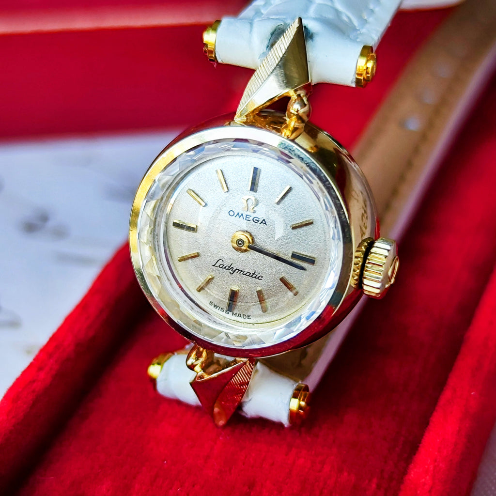 【美品】オメガ レディーマティック 18K 750 ダイヤ 自動巻き【稼働品】 OH済み】OMEGA オメガ LADYMATIC/レディマティック14金無垢 自動巻き