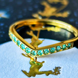 天然パライバトルマリン ハーフエタニティリング 18金