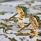 【シュガーローフ】天然エメラルド 18金ピアス