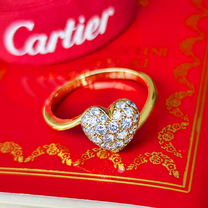 Cartier カルティエ ハートシェイプウィズ ダイヤモンド 18金リング