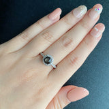 【魅惑の黒い宝石】天然ブラックスターサファイア 天然ダイヤモンド リング