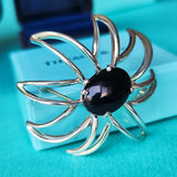 TIFFANY  ティファニー ファイヤーワークス オニキス シルバーブローチ