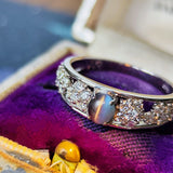 天然アレキサンドライトキャッツアイ 天然ダイヤモンド リング