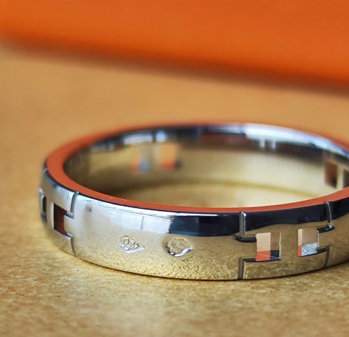 HERMES エルメス ヘラクレス ダイヤモンドリング K18WG 8号