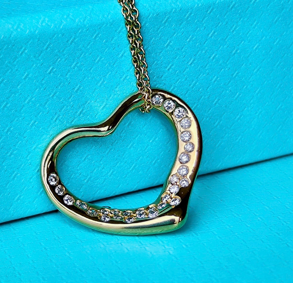 TIFFANY &Co ティファニー オープンハート ダイヤモンド 18金YG ネックレス