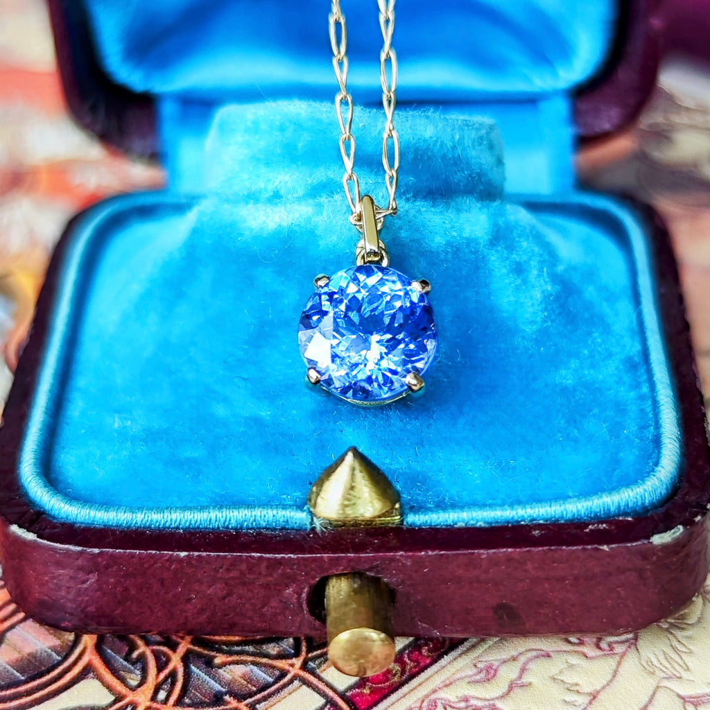 天然タンザナイト 1.67ct 天然ダイヤモンド 18金ネックレス