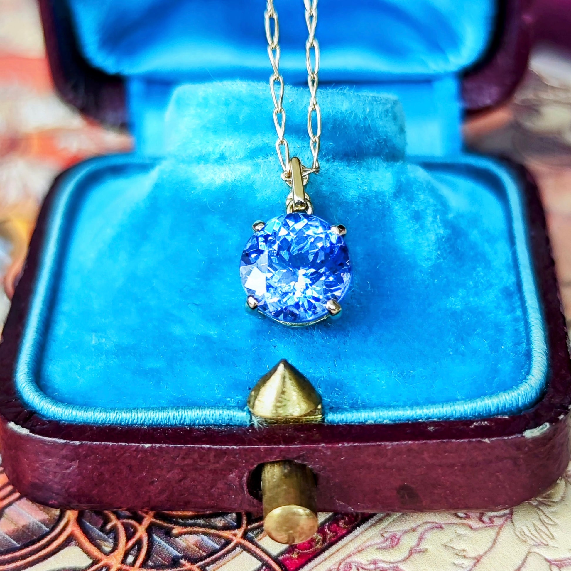 天然タンザナイト 1.67ct 天然ダイヤモンド 18金ネックレス