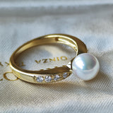 MIKIMOTO ミキモト あこや真珠 天然ダイヤモンド リング