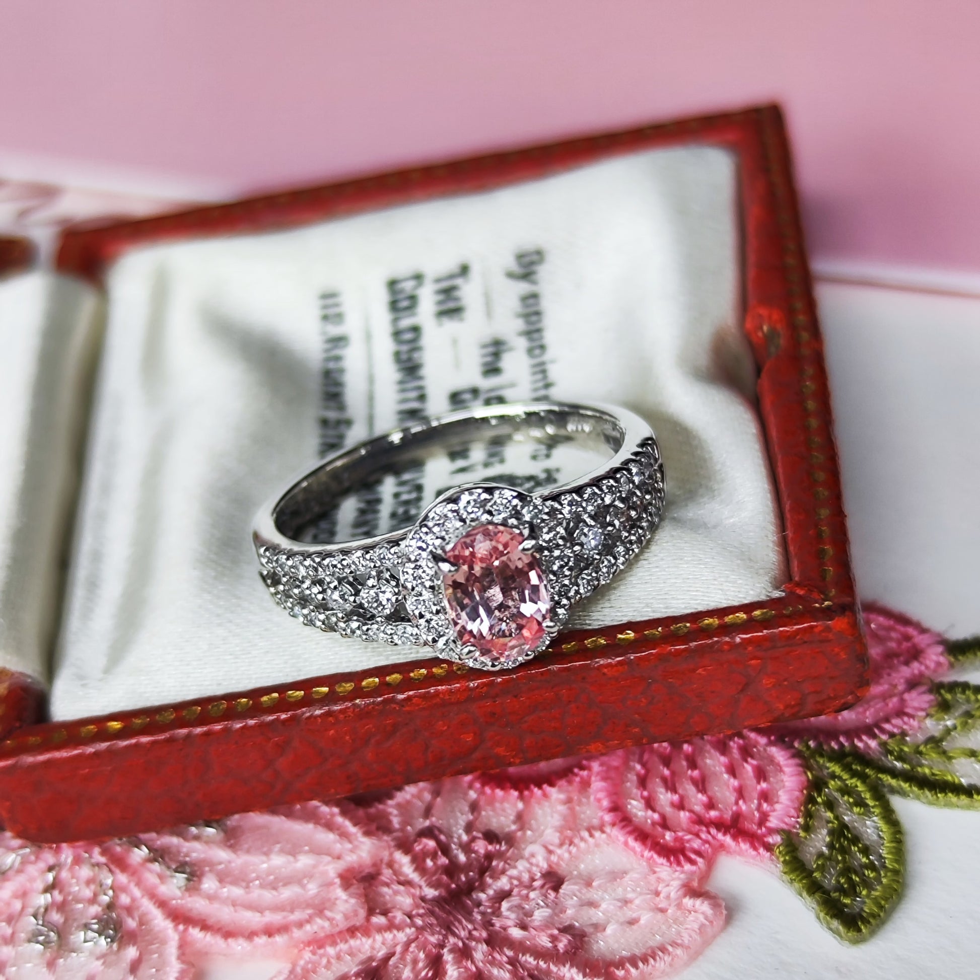 【非加熱 GIA】天然パパラチアサファイア 0.77ct 天然ダイヤモンド リング