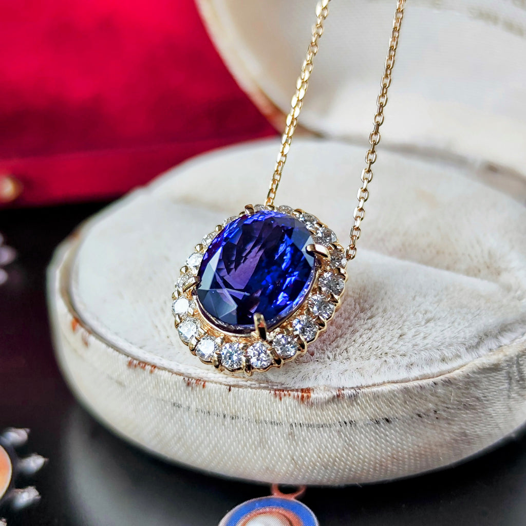 【大粒 5.27ct】天然タンザナイト 天然ダイヤモンド ネックレス