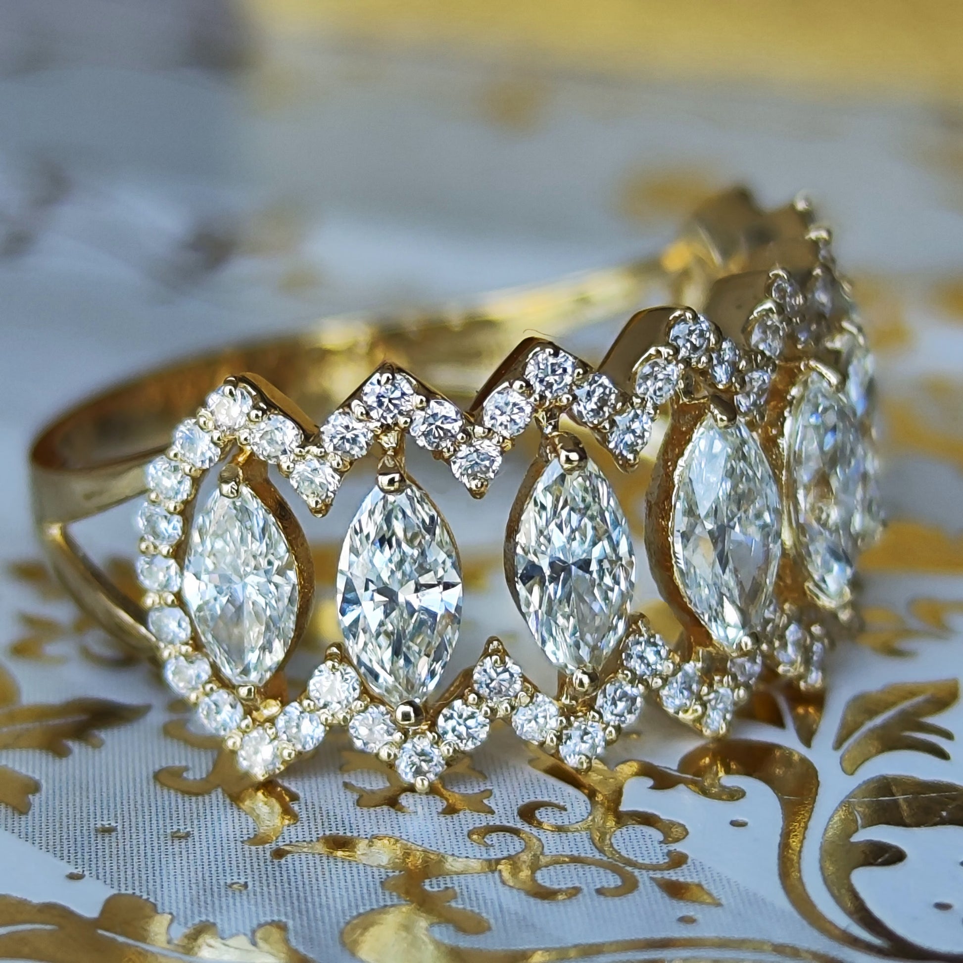 天然ダイヤモンド マーキスカット 0.90ct リング