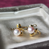MIKIMOTO ミキモト あこや真珠 天然ダイヤモンド イヤリング