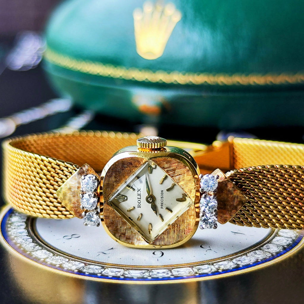 【OH済み】ROLEX ロレックスPRECISION プレシジョン 18金無垢 ダイヤモンド 手巻き腕時計