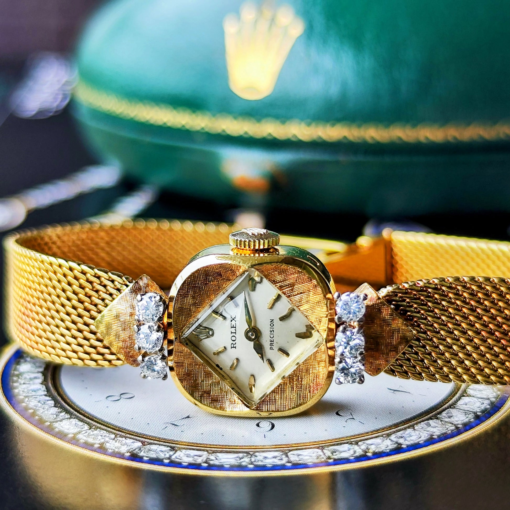 【OH済み】ROLEX ロレックスPRECISION プレシジョン 18金無垢 ダイヤモンド 手巻き腕時計