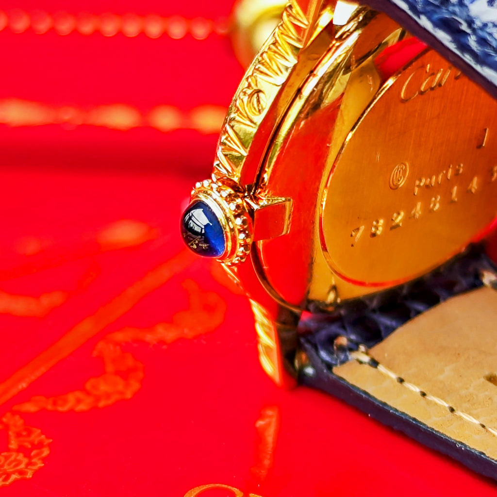 【OH済み】Cartier カルティエ Riviera 
リヴィエラ 金無垢 純正ダイヤ Paris表記 手巻き腕時計