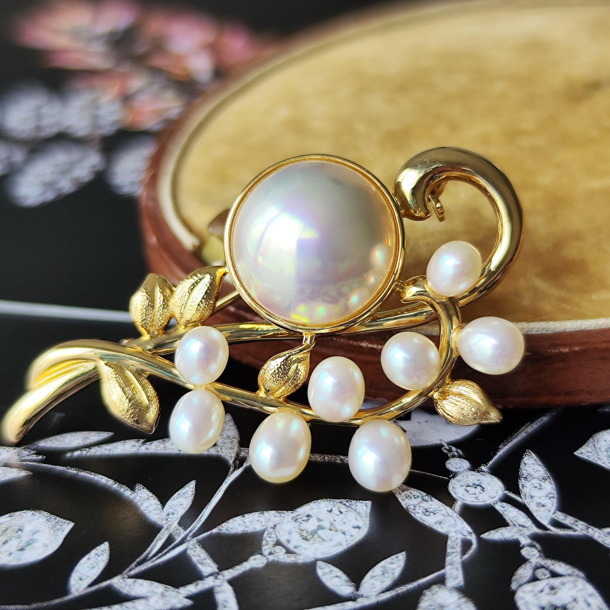 TASAKI 田崎真珠 マベパール 淡水真珠 ブローチ 兼 ペンダントトップ