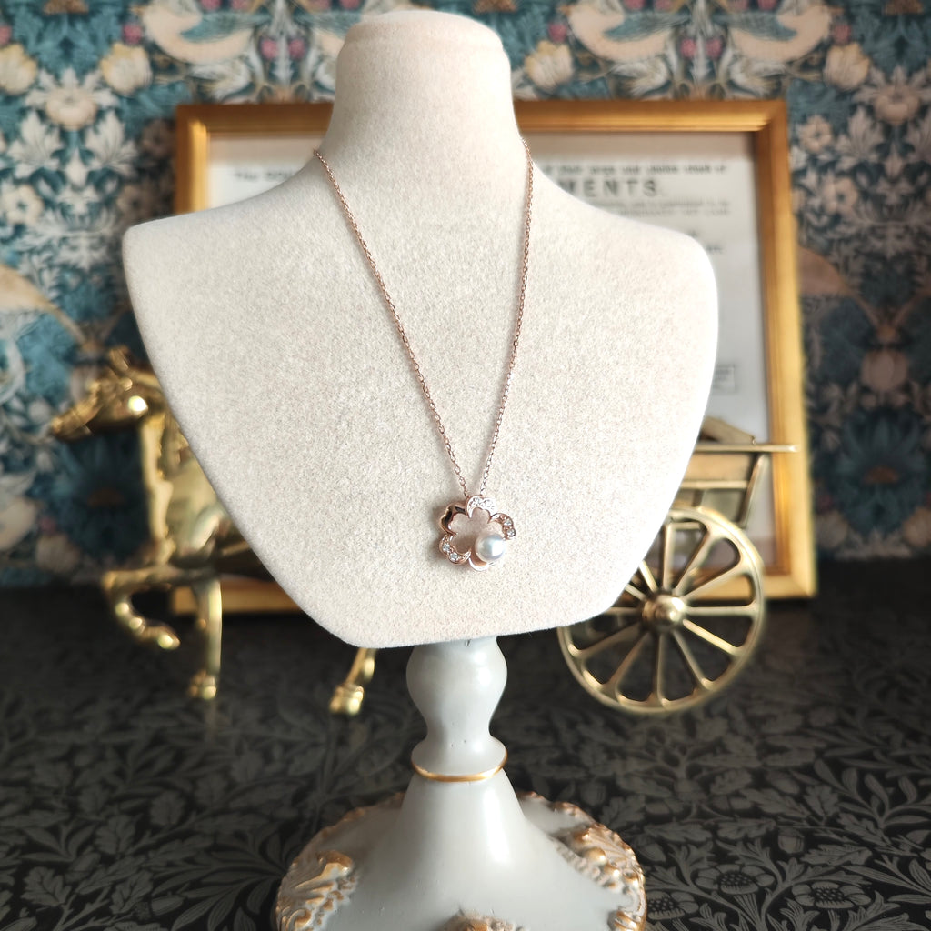 MIKIMOTO ミキモト さくらモチーフ あこや真珠 ダイヤモンド ネックレス