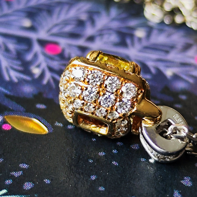 【イエローダイヤ】FANCY INTENSE YELLOW VS2 ネックレス