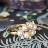 MIKIMOTO ミキモト あこやベビーパール 天然ダイヤモンド リング
