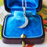 MIKIMOTO ミキモト 天然ダイヤモンド 三日月 ネックレス 18金WG