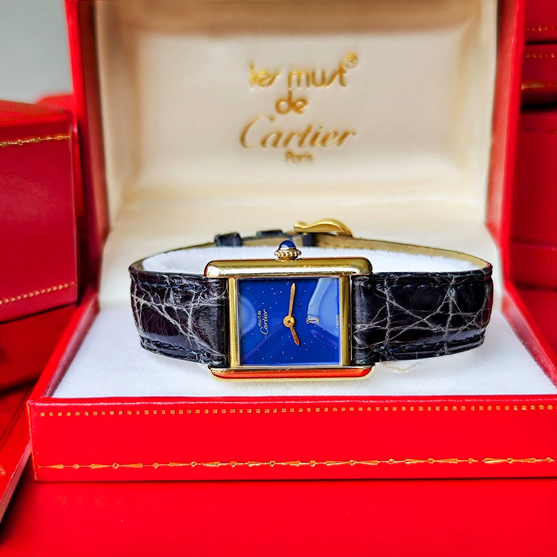 【OH済み】Cartier カルティエ マストタンク ラピスラズリ文字盤 手巻き腕時計