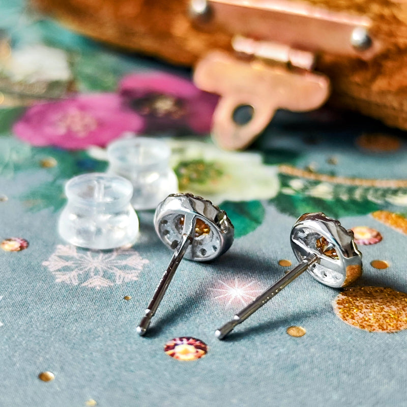 天然イエローダイヤモンド ビビットカラー プラチナピアス