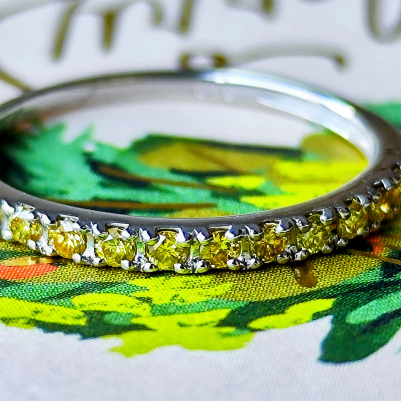 天然イエローダイヤモンド ハーフエタニティリング