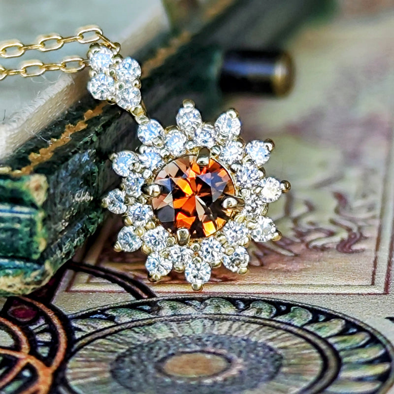 天然アンダリュサイト 天然ダイヤモンド ネックレス