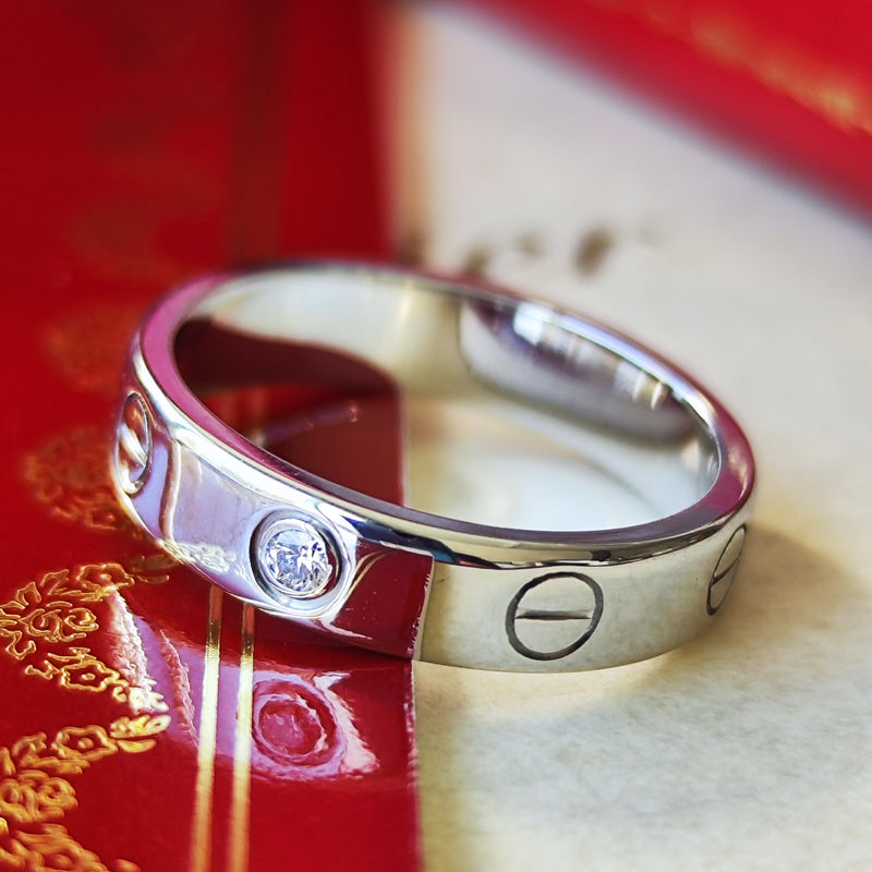 Cartier カルティエ ミニラブリング ダイヤモンド 18金WG 9号